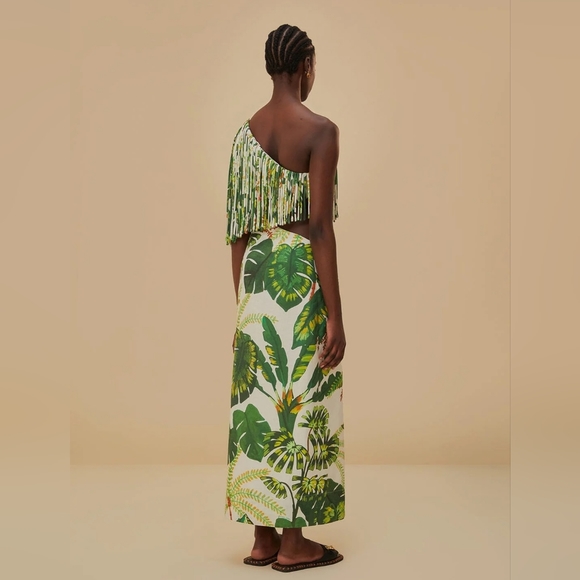 FARM Rio Tropical Forest Frienged Midi Dress - Picture 5 of 16